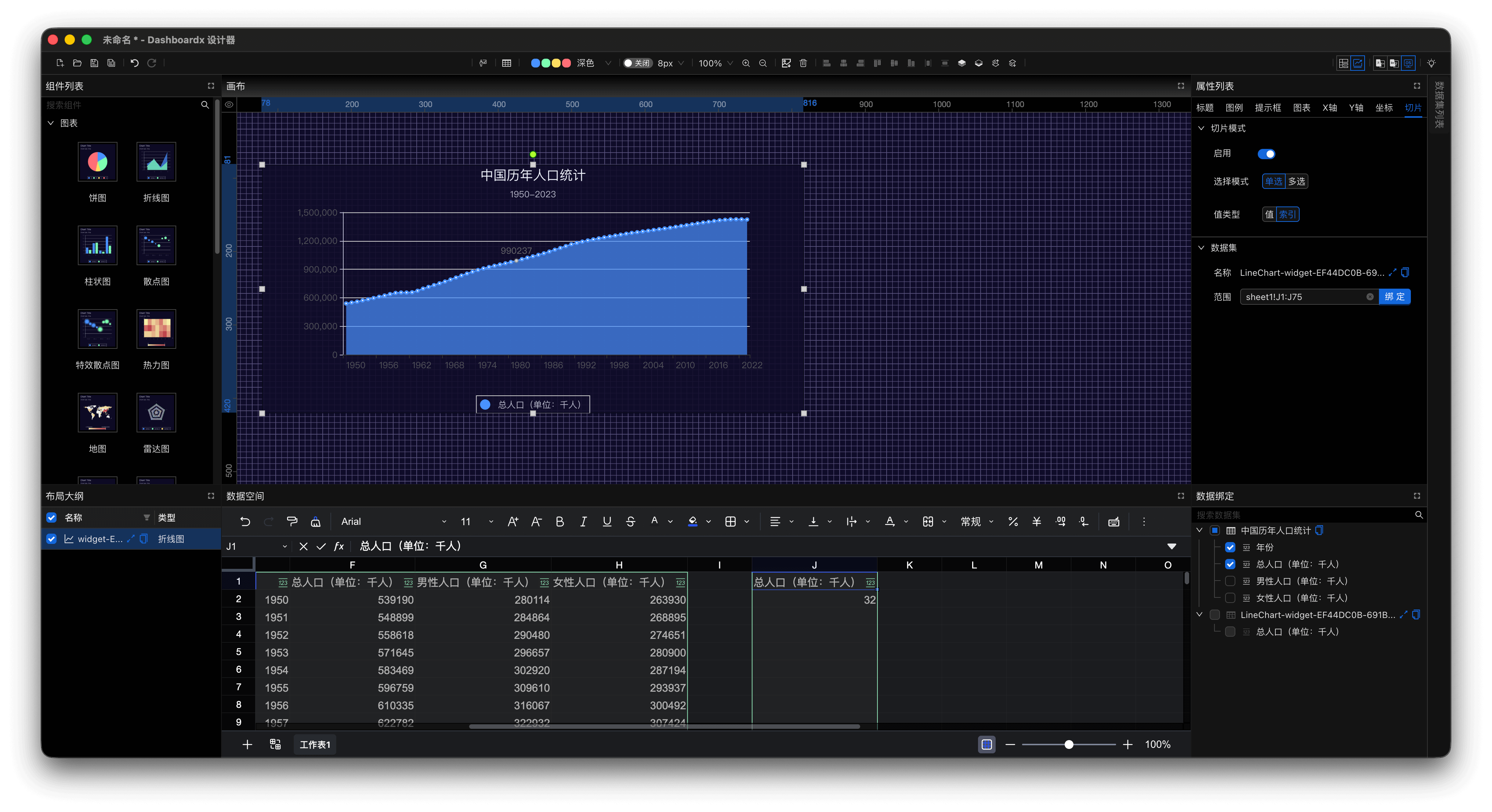 图12 点击年份数据查看切片变化