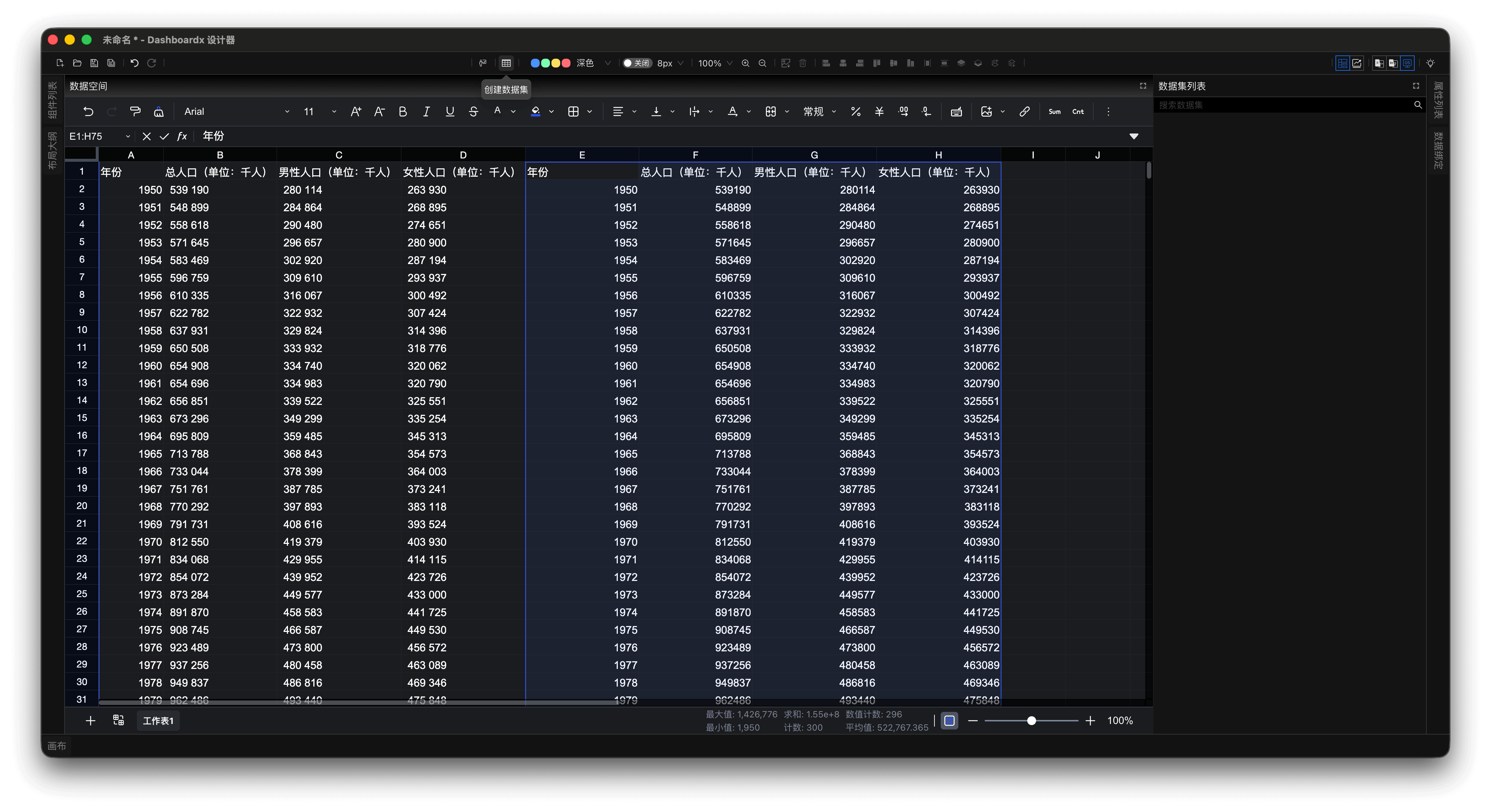 图3 选择转换后的数据准备创建数据集